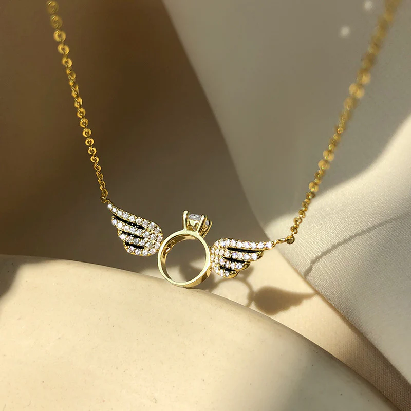 Angel Wings Ring Necklace - Image 3