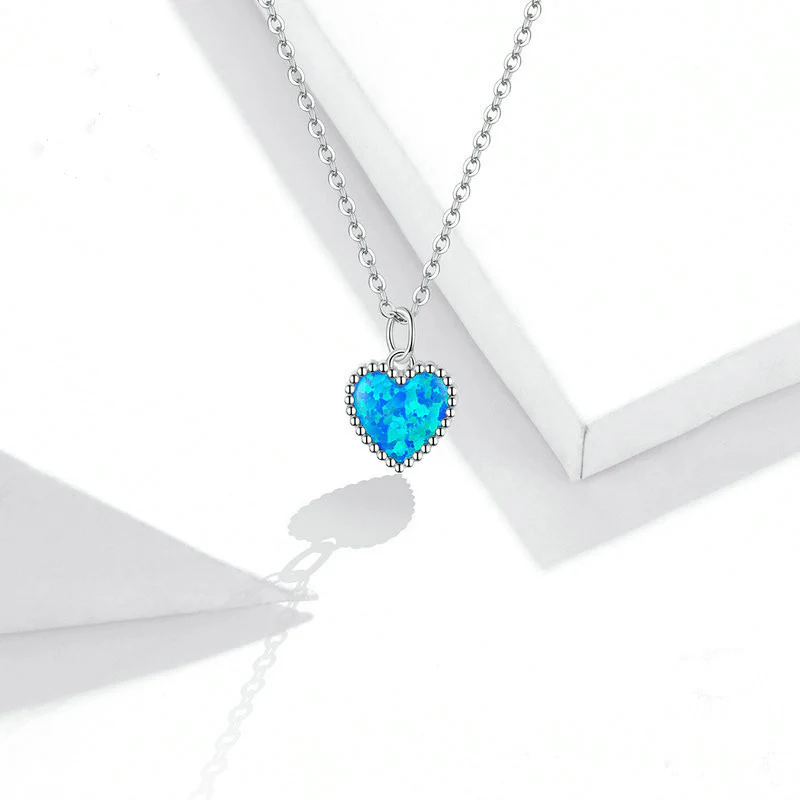 Deep Blue Heart Necklace - Image 3