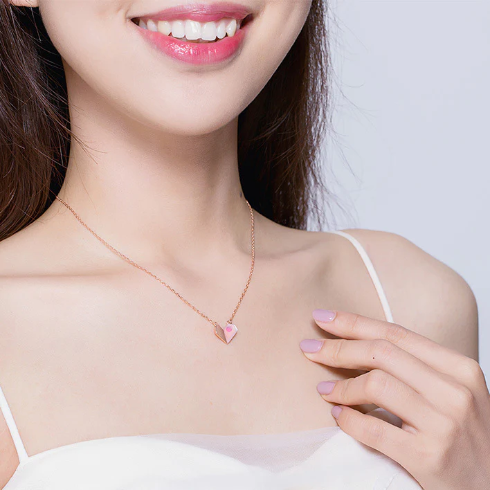 Origami Heart Necklace - Image 3